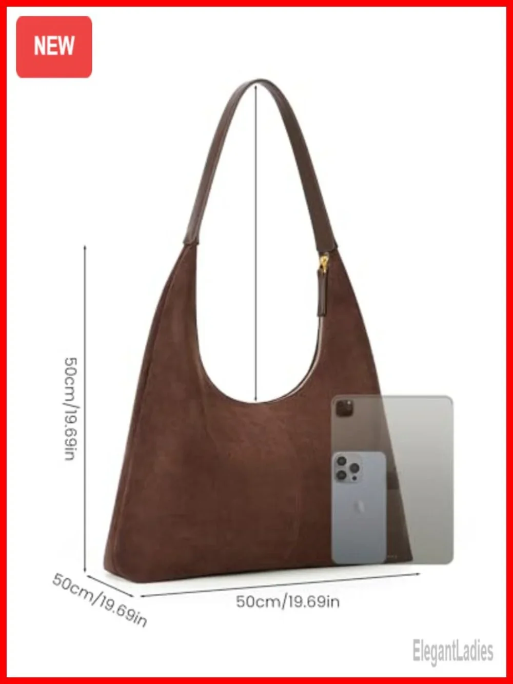 Faux Suede Hobo Bag with Bow Magnetic Closure Large Capacity Shoulder Tote